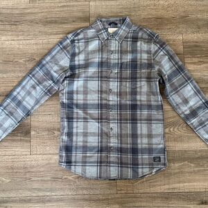 Weatherproof Men's Blue and Gray Plaid Shirt